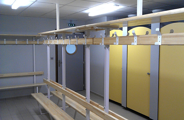 Banc pour vestiaire sportif